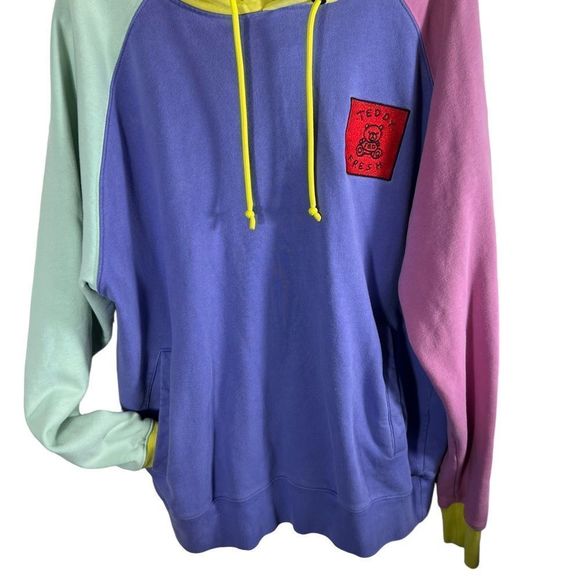 Teddy Fresh 90s Inspired Color Block Hoodie - Picture 4 of 8